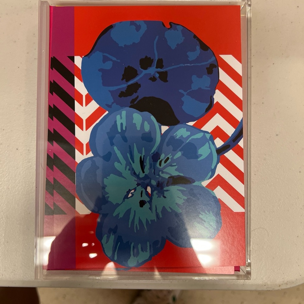 DIOR NEW Vibrant Floral Art Stationery Set Cards & Envelopes in Acrylic Box